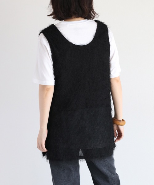 cepo（セポ）の「フリンジベストミニワンピース 2WAY（チュニック・レディース・オフホワイト/ブラック・M）」の17枚目の写真