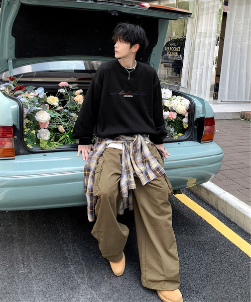 【セール】【neos -addictive design-】CONVERSE コンバース ルーズシルエット シューズロゴ 刺繍 裏起毛 クルーネック スウェット プルオーバー（スウェット）｜CONVERSE（コンバース）