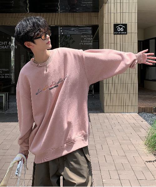 【セール】【neos -addictive design-】CONVERSE コンバース ルーズシルエット シューズロゴ 刺繍 裏起毛 クルーネック スウェット プルオーバー（スウェット）｜CONVERSE（コンバース）