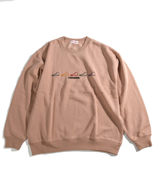 【セール】【neos -addictive design-】CONVERSE コンバース ルーズシルエット シューズロゴ 刺繍 裏起毛 クルーネック スウェット プルオーバー（スウェット）｜CONVERSE（コンバース）
