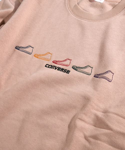 【セール】【neos -addictive design-】CONVERSE コンバース ルーズシルエット シューズロゴ 刺繍 裏起毛 クルーネック スウェット プルオーバー（スウェット）｜CONVERSE（コンバース）