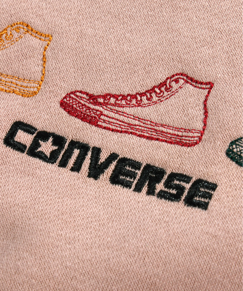 【セール】【neos -addictive design-】CONVERSE コンバース ルーズシルエット シューズロゴ 刺繍 裏起毛 クルーネック スウェット プルオーバー（スウェット）｜CONVERSE（コンバース）
