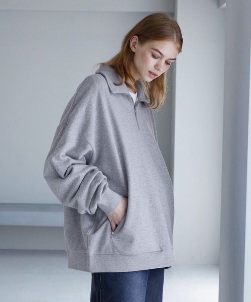 SERACE】Loose silhouette half zip pullover / ルーズ