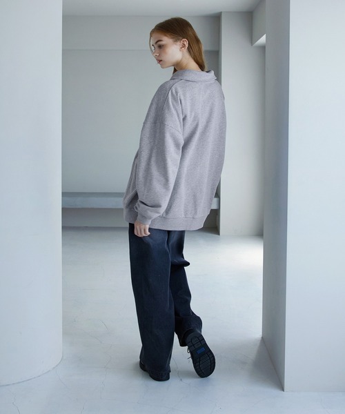 美品】allureville ハーフジップ プルオーバー スエット トップス