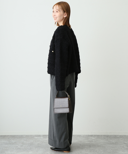 IENA イエナ 柄編みコンパクトニットジャケット ブルゾン スローブイエナ IENA イエナ 柄編みコンパクトニットジャケット ブルゾン