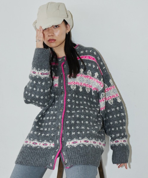 Auntie Rosa Holiday（アンティローザホリデー）の「ノルディックニットカーディガン（カーディガン/ボレロ・レディース・アイボリー/グレー・FREE）」の10枚目の写真