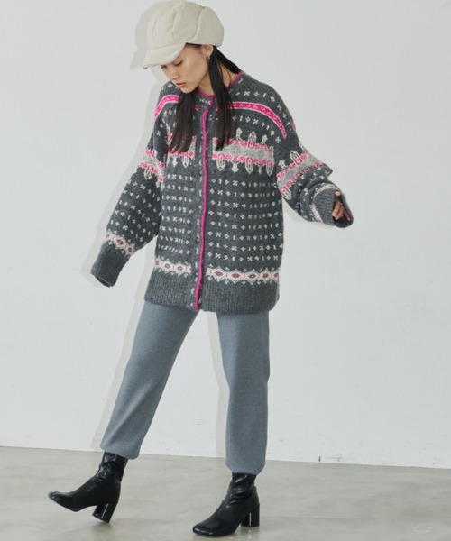 Auntie Rosa Holiday（アンティローザホリデー）の「ノルディックニットカーディガン（カーディガン/ボレロ・レディース・アイボリー/グレー・FREE）」の14枚目の写真