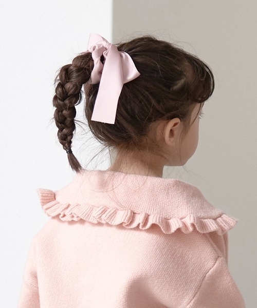 Lycee mine（リセマイン）の「ビッグリボンシュシュ（その他ヘアアクセサリー・キッズ・ブラック/ピンク/グレイッシュベージュ・フリー）」の8枚目の写真
