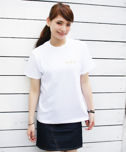 X-girl（エックスガール）の「TEAM S/S BIG TEE（Tシャツ/カットソー・レディース・ホワイト/ブラック/レッド・ONE SIZE）」の4枚目の写真