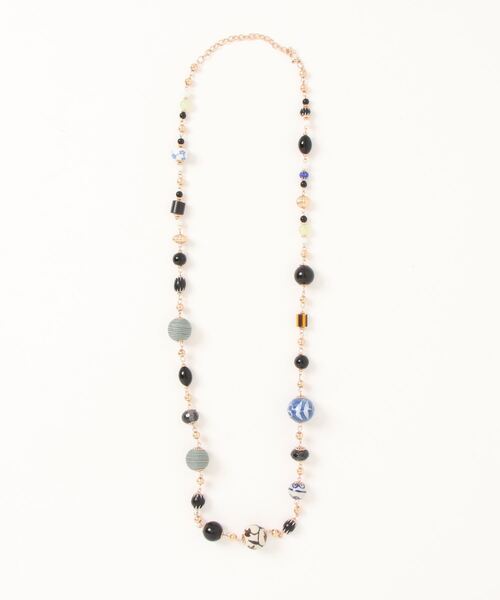 チャイハネ（チャイハネ）の「【チャイハネ】セラミビーズネックレス（ネックレス・レディース・ブラック/カラフル・FREE）」の2枚目の写真