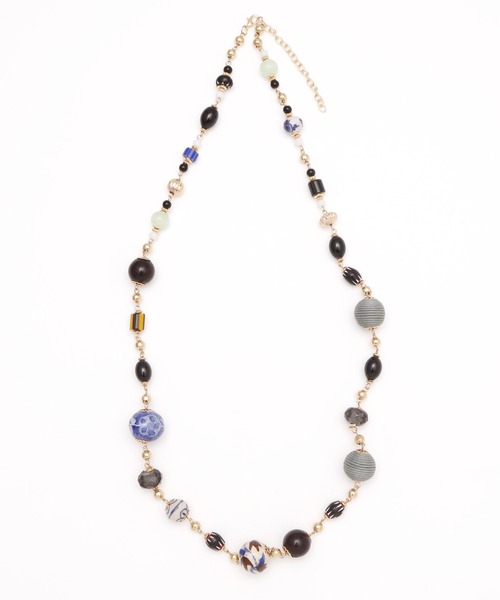 チャイハネ（チャイハネ）の「【チャイハネ】セラミビーズネックレス（ネックレス・レディース・ブラック/カラフル・FREE）」の3枚目の写真