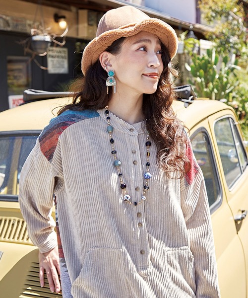 チャイハネ（チャイハネ）の「【チャイハネ】セラミビーズネックレス（ネックレス・レディース・ブラック/カラフル・FREE）」の4枚目の写真