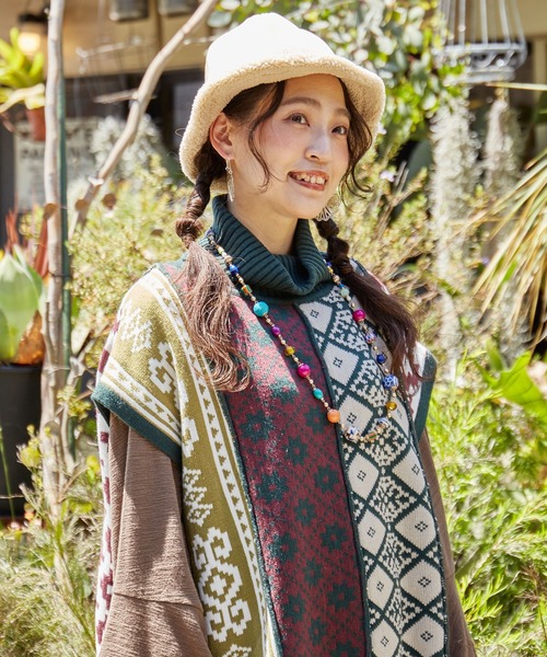 チャイハネ（チャイハネ）の「【チャイハネ】セラミビーズネックレス（ネックレス・レディース・ブラック/カラフル・FREE）」の8枚目の写真