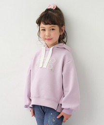 mezzo piano（メゾピアノ）の「メゾピアノロゴ刺しゅうペプラムパーカ（パーカー・キッズ）」