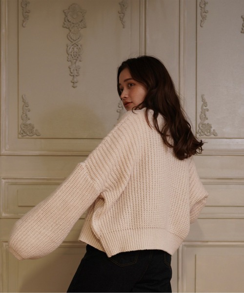 t a r o s u(タロス)の「low gauge cardigan/ローゲージカーディガン(カーディガン/ボレロ・レディース・ブラウン/アイボリー・FREE)」の9枚目の写真