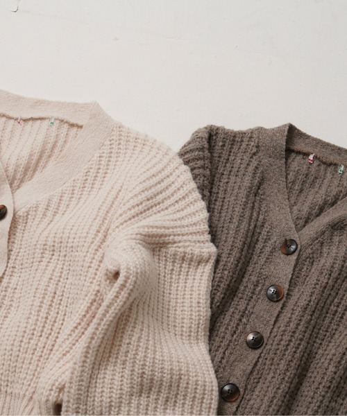t a r o s u(タロス)の「low gauge cardigan/ローゲージカーディガン(カーディガン/ボレロ・レディース・ブラウン/アイボリー・FREE)」の3枚目の写真