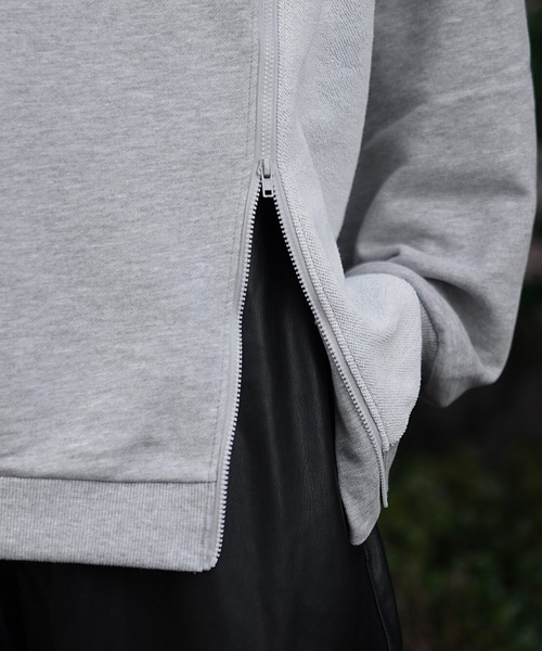 MinoriTY（マイノリティ）の「【MinoriTY】ドッキングファスナー付きクルーネックスウェット トレーナー 裏毛 メンズ 春服 冬服 オーバーサイズ プルオーバー ビッグシルエット ルーズフィット（スウェット・メンズ・グレー/ブルー・M/L）」の11枚目の写真