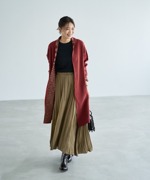 STYLE DELI(スタイルデリ)の「ダブルフェイスコーディガン(その他アウター・レディース・ホワイト系その他/チャコール/ベージュ系その他/レッド系その他・FREE)」の5枚目の写真