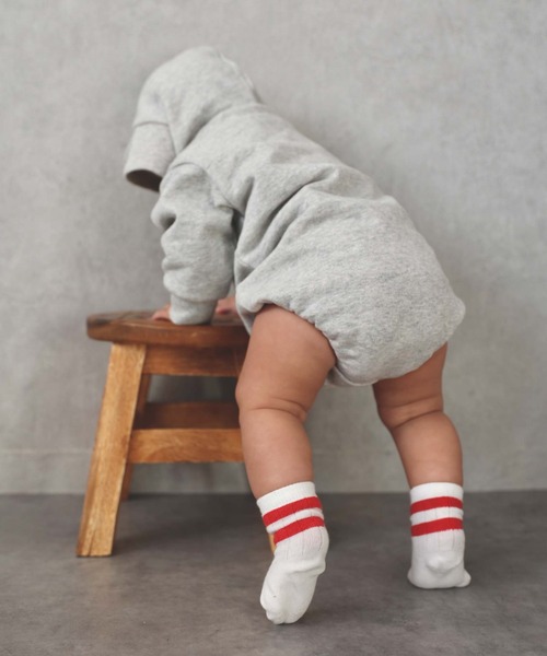 UCLA（ユーシーエルエー）の「【KIDS】【UCLA/ユーシーエルエー】TYPY別注BABYプリントスウェットロンパース（ロンパース・キッズ・アイボリー/チャコールグレー・80）」の19枚目の写真