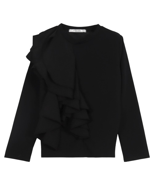 KOBE LETTUCE(コウベレタス)の「アシメフリルカットソートップス(Tシャツ/カットソー・レディース・オフホワイト/ブラック・M)」の10枚目の写真