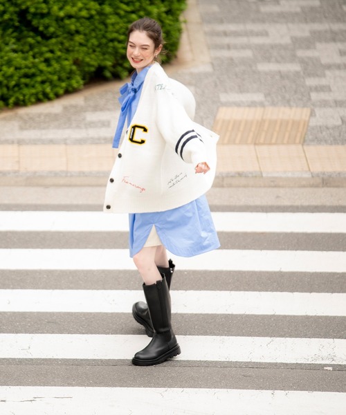 COMMRE（コムル）の「レタード刺繍カーディガン（カーディガン/ボレロ・レディース・アイボリー/チャコールグレー・FREE）」の13枚目の写真