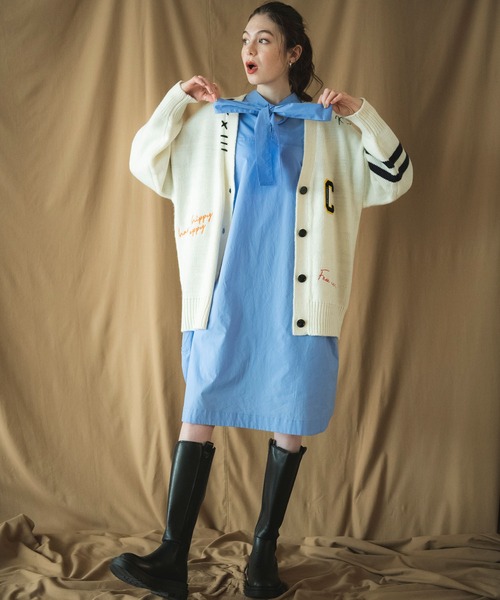 COMMRE（コムル）の「レタード刺繍カーディガン（カーディガン/ボレロ・レディース・アイボリー/チャコールグレー・FREE）」の19枚目の写真