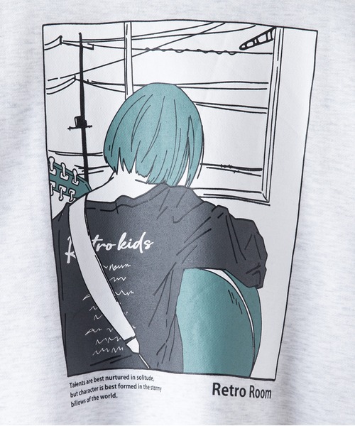 LB/S （エルビーエス）の「【スペースグラム】ガールイラスト 　バックプリント　ワンポイント刺繍　 裏起毛　ビッグシルエット　トレーナー 　スウェット　オーバーサイズ（スウェット・メンズ・グレー/グリーン/グレー系その他/ブラック・LARGE/MEDIUM）」の19枚目の写真