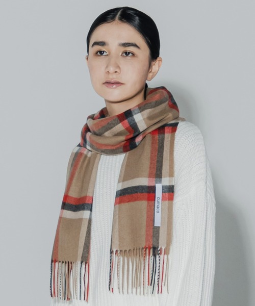 【cumaco】 カシミヤ 100% マフラー 大判 チェック レディース 女性 カシミア カシミヤマフラー カシミアマフラー ユニセックス チェック柄 ブランド（マフラー）｜cumaco（クマコ）