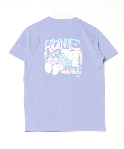 ALWAYS GOOD TIME(オルウェイズグッドタイム)の「【THE SMURFS/スマーフ】天竺クルーネック半袖ワンポイント刺繍・プリントTシャツ(Tシャツ/カットソー・レディース・ブラック/オートミール/ライトパープル/アクア・M/L)」の6枚目の写真