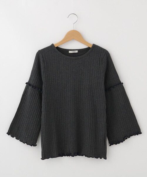 &Bridge(アンドブリッジ)の「POU DOU DOU フリルスリーブカットソー(Tシャツ/カットソー・レディース・チャコールグレー・02)」の1枚目の写真
