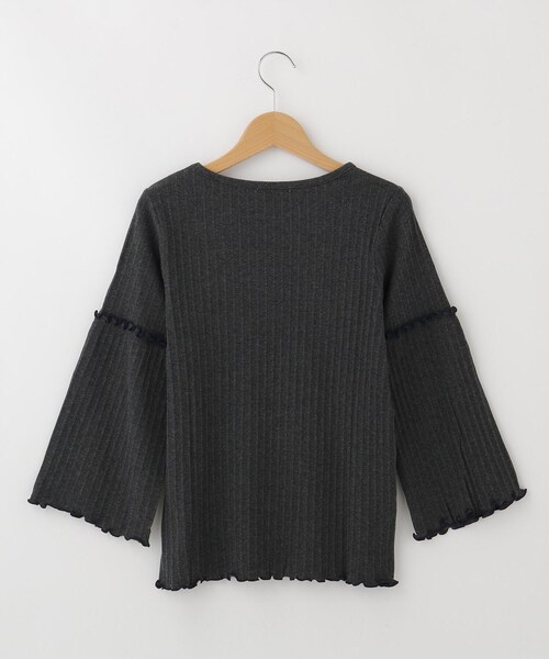 &Bridge(アンドブリッジ)の「POU DOU DOU フリルスリーブカットソー(Tシャツ/カットソー・レディース・チャコールグレー・02)」の3枚目の写真