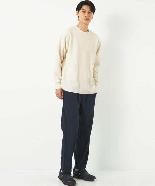 green label relaxing（グリーンレーベルリラクシング）の「メランジワッフル クルーネック カットソー（Tシャツ/カットソー・メンズ・オフホワイト/ダークグレー/マスタード・S/XL/M/L）」の17枚目の写真