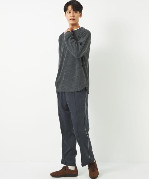 green label relaxing（グリーンレーベルリラクシング）の「メランジワッフル クルーネック カットソー（Tシャツ/カットソー・メンズ・オフホワイト/ダークグレー/マスタード・S/XL/M/L）」の4枚目の写真