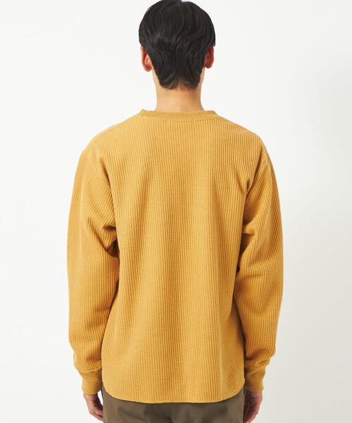 green label relaxing（グリーンレーベルリラクシング）の「メランジワッフル クルーネック カットソー（Tシャツ/カットソー・メンズ・オフホワイト/ダークグレー/マスタード・S/XL/M/L）」の7枚目の写真