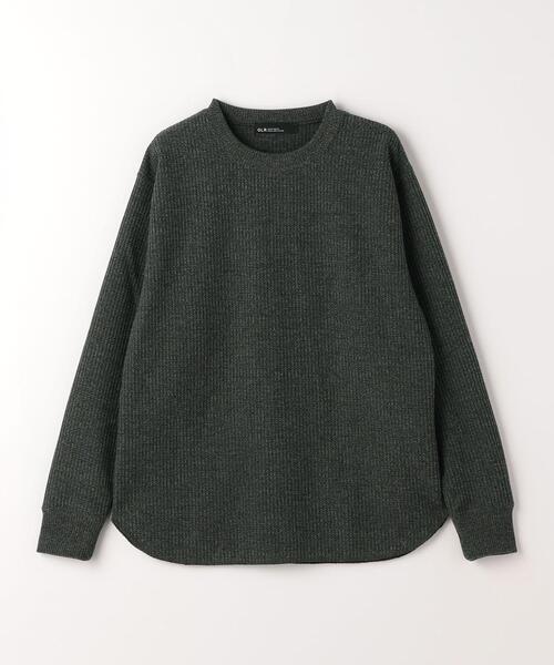 green label relaxing（グリーンレーベルリラクシング）の「メランジワッフル クルーネック カットソー（Tシャツ/カットソー・メンズ・オフホワイト/ダークグレー/マスタード・S/XL/M/L）」の8枚目の写真