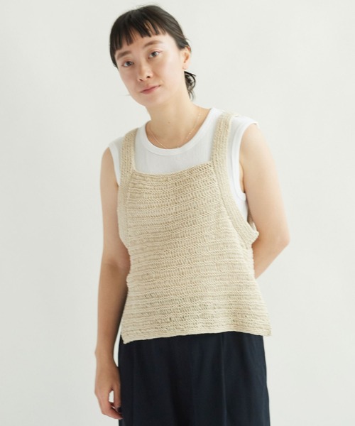yuni（ユニ ）の「○ネパールハンドニット すかし編みキャミベスト