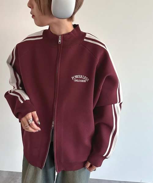 apres jour mignon(アプレジュールミニョン)の「アソートスポンディッシュニットトラックジャケット【ZOZOTOWN限定アイテム】(ジャージ・レディース・アイボリー/ブラウン/ネイビー/ボルドー/ブラック・フリー/X-LARGE)」の5枚目の写真