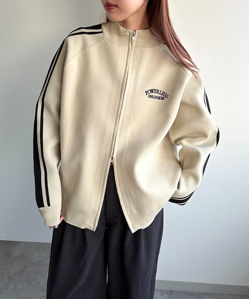 apres jour mignon(アプレジュールミニョン)の「アソートスポンディッシュニットトラックジャケット【ZOZOTOWN限定アイテム】(ジャージ・レディース・アイボリー/ブラウン/ネイビー/ボルドー/ブラック・フリー/X-LARGE)」の11枚目の写真