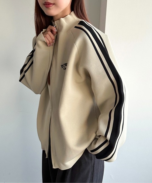 apres jour mignon(アプレジュールミニョン)の「アソートスポンディッシュニットトラックジャケット【ZOZOTOWN限定アイテム】(ジャージ・レディース・アイボリー/ブラウン/ネイビー/ボルドー/ブラック・フリー/X-LARGE)」の12枚目の写真