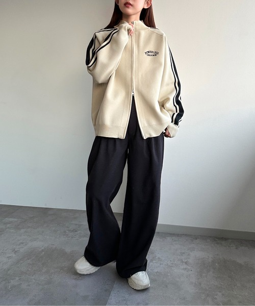 apres jour mignon(アプレジュールミニョン)の「アソートスポンディッシュニットトラックジャケット【ZOZOTOWN限定アイテム】(ジャージ・レディース・アイボリー/ブラウン/ネイビー/ボルドー/ブラック・フリー/X-LARGE)」の14枚目の写真