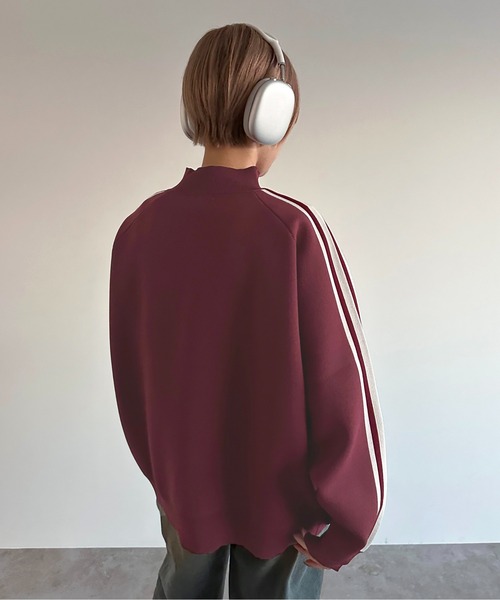 apres jour mignon(アプレジュールミニョン)の「アソートスポンディッシュニットトラックジャケット【ZOZOTOWN限定アイテム】(ジャージ・レディース・アイボリー/ブラウン/ネイビー/ボルドー/ブラック・フリー/X-LARGE)」の6枚目の写真