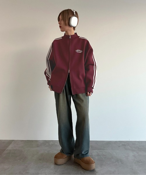 apres jour mignon(アプレジュールミニョン)の「アソートスポンディッシュニットトラックジャケット【ZOZOTOWN限定アイテム】(ジャージ・レディース・アイボリー/ブラウン/ネイビー/ボルドー/ブラック・フリー/X-LARGE)」の8枚目の写真