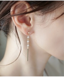 Meach. | 【Meach.】14kgf誕生石ミニハートロングピアス(ピアス（両耳用）)