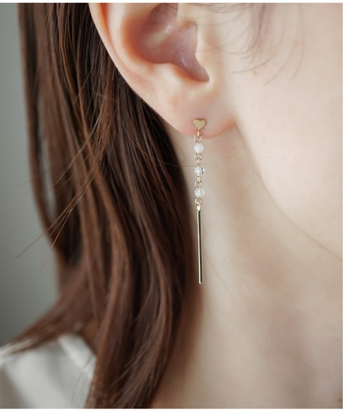 Meach.（ミーチ）の「【Meach.】14kgf誕生石ミニハートロングピアス（ピアス（両耳用）・レディース・K/O/F/J/N/I/E/H/D/A/R/C/P/B/L/Q/M/G・FREE）」の6枚目の写真