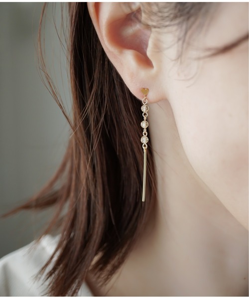 Meach.（ミーチ）の「【Meach.】14kgf誕生石ミニハートロングピアス（ピアス（両耳用）・レディース・K/O/F/J/N/I/E/H/D/A/R/C/P/B/L/Q/M/G・FREE）」の12枚目の写真