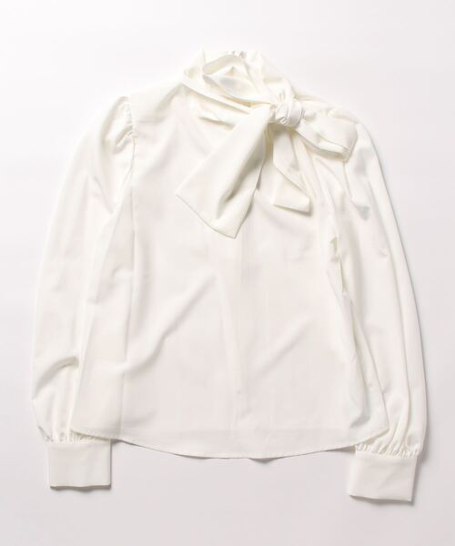Ank Rouge(アンクルージュ)の「サイドリボンタイブラウス(シャツ/ブラウス・レディース・ホワイト/ブラック・M)」の4枚目の写真