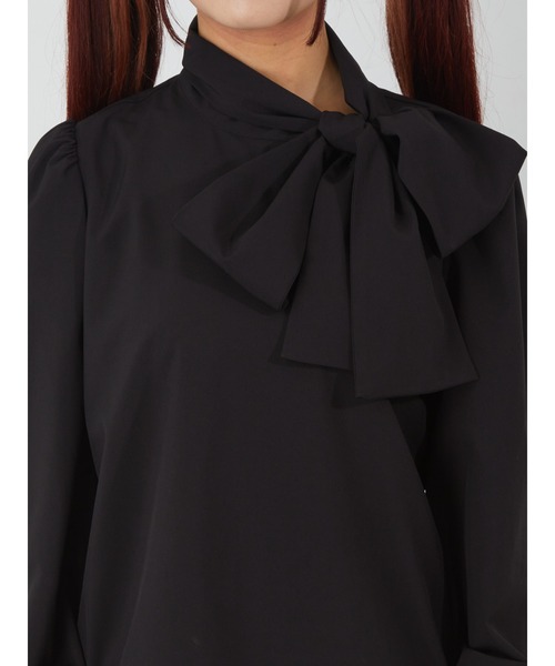 Ank Rouge(アンクルージュ)の「サイドリボンタイブラウス(シャツ/ブラウス・レディース・ホワイト/ブラック・M)」の8枚目の写真