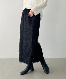 glitter feather skirt/ラメフェザーIラインナロースカート