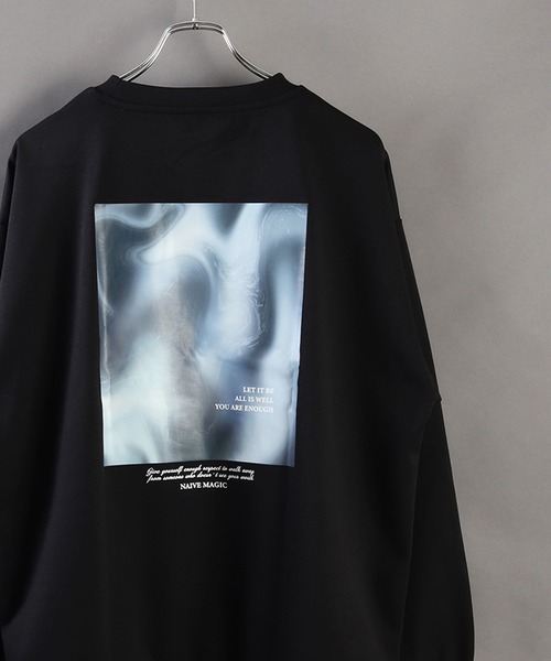 Naive magic（ナイーブマジック）の「NAIVEMAGIC ダンボールニット バックプリントトレーナー（スウェット・メンズ・ホワイト/ブルー/ブラック/ブラック系その他/ホワイト系その他・M/L）」の3枚目の写真