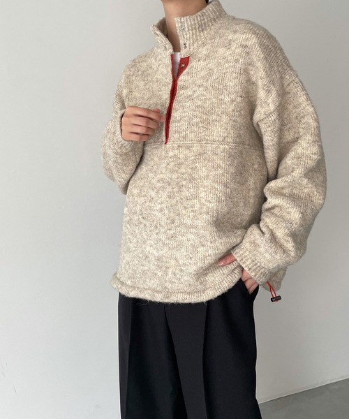 CANAL JEAN（キャナルジーン）の「El mar　ハイネックヘンリーニット（ニット/セーター・レディース・ネイビー/オートミール・ONE SIZE）」の3枚目の写真